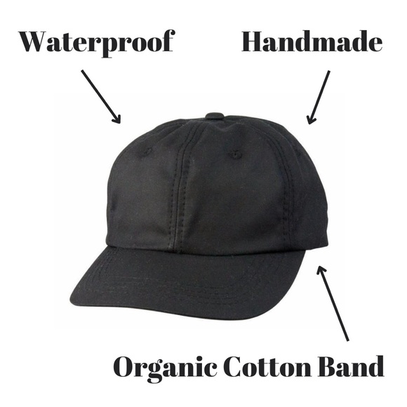 NWT Waterproof Oilskin Cotton Baseball Cap - Handmade - Black - Picture 2 of 15